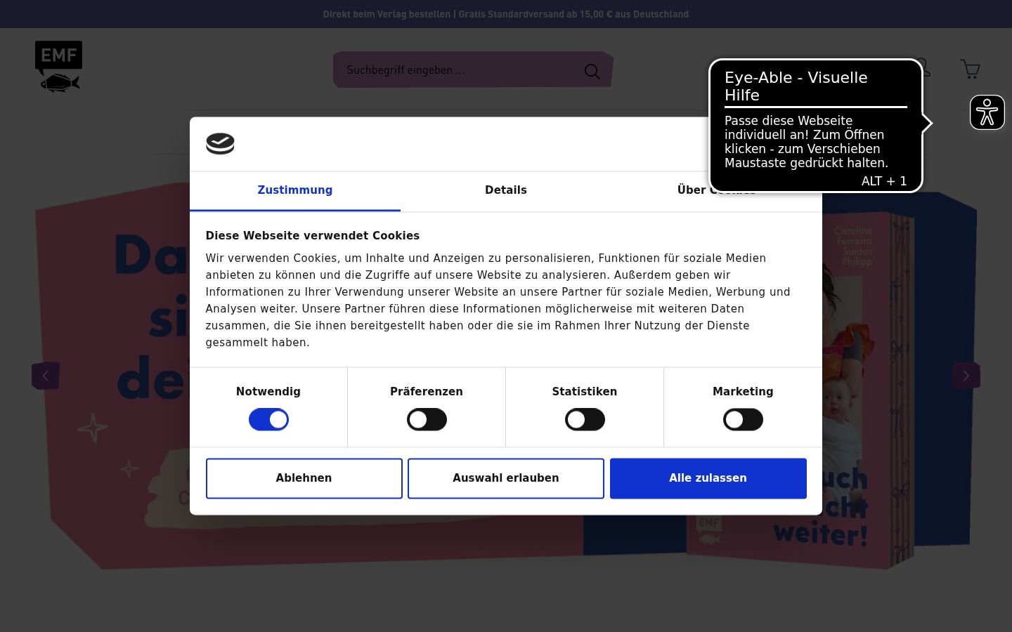 Snímka obrazovky banera súhlasu zobrazeného pred akoukoľvek interakciou