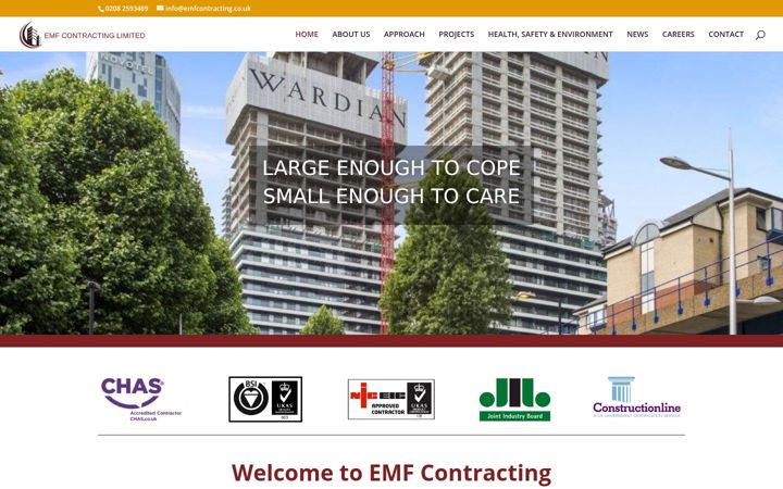 Screenshot of emfcontracting.co.uk