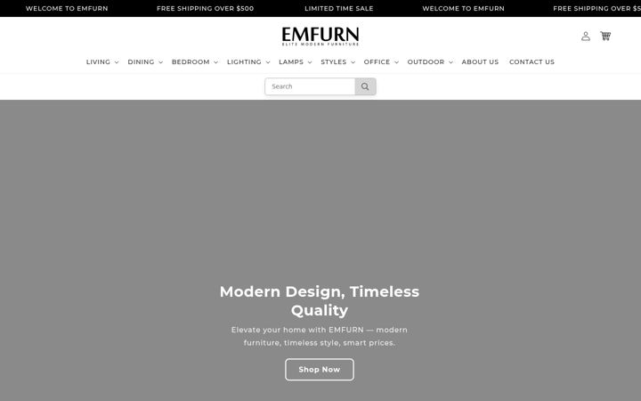Screenshot of emfurn.com