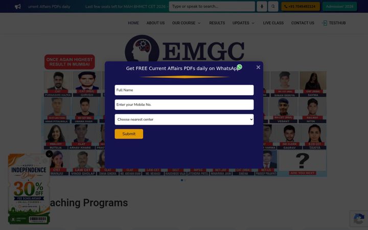 Screenshot of emgc.in