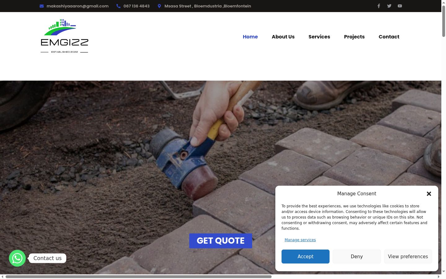 Screenshot of the consent banner shown before any interaction