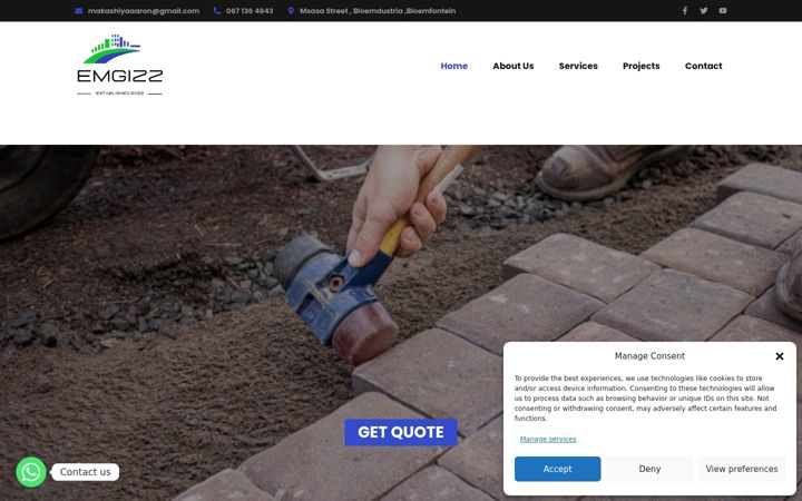 Screenshot of emgizz.co.za
