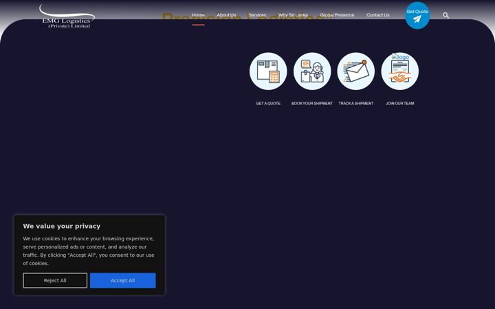 Screenshot of emglogistics.lk