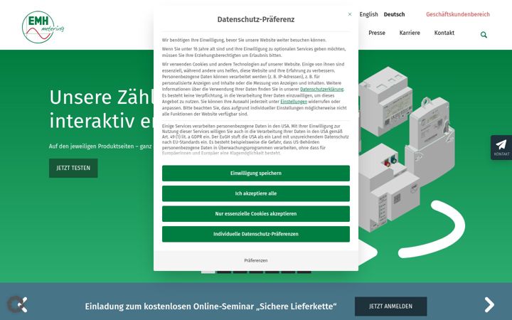 Snímek obrazovky emh-metering.de