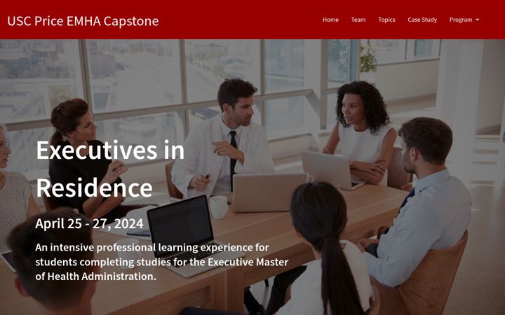 Screenshot of emhacapstone.usc.edu