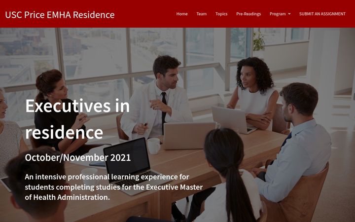 Screenshot of emharesidence.usc.edu