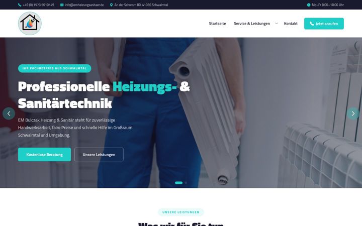 Screenshot of emheizungsanitaer.de