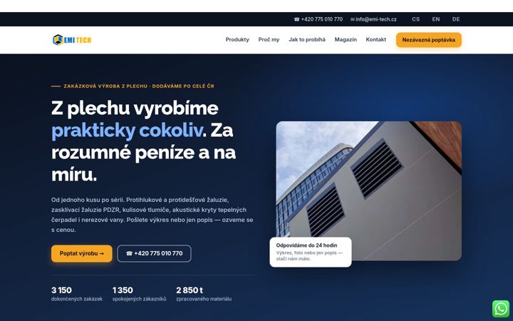 Skærmbillede af emi-tech.cz