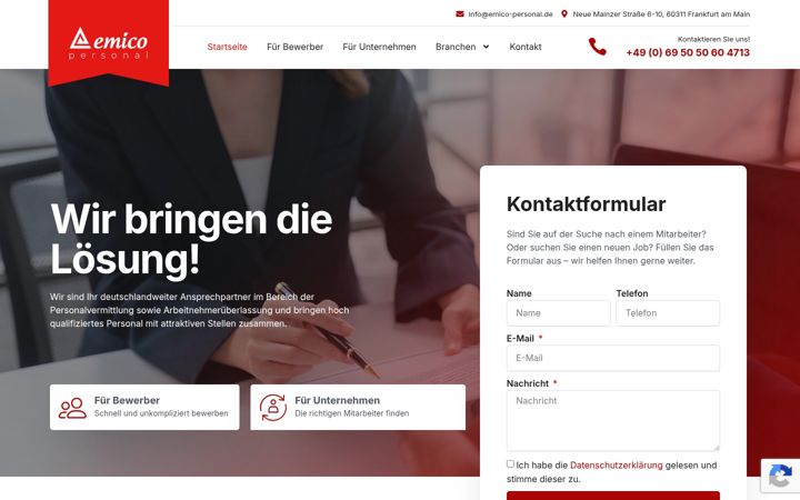 Screenshot of emico-personal.de