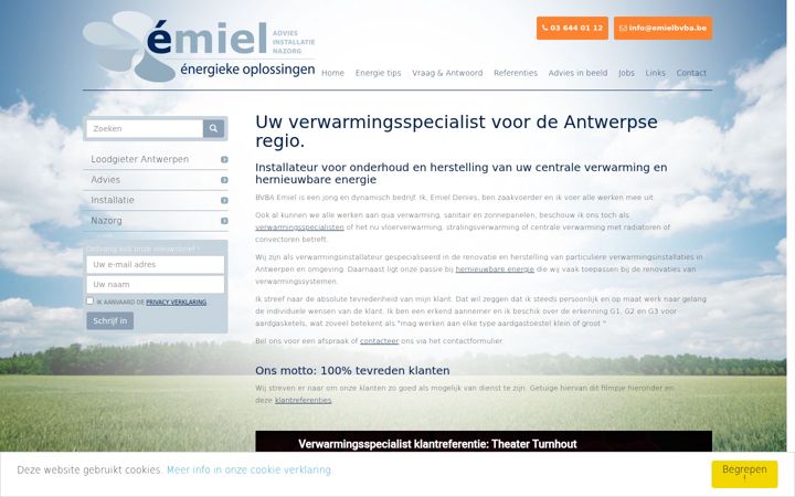 Screenshot of emielbvba.be
