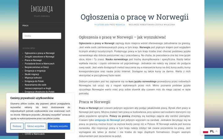 Snímek obrazovky emigracja.info.pl