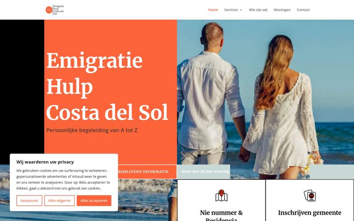 Snímek obrazovky emigratiehulpcostadelsol.nl