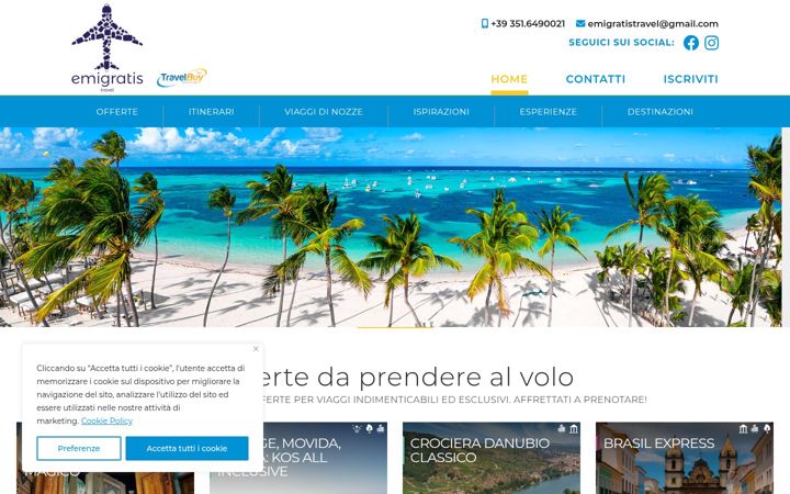 Screenshot of emigratistravel.eu