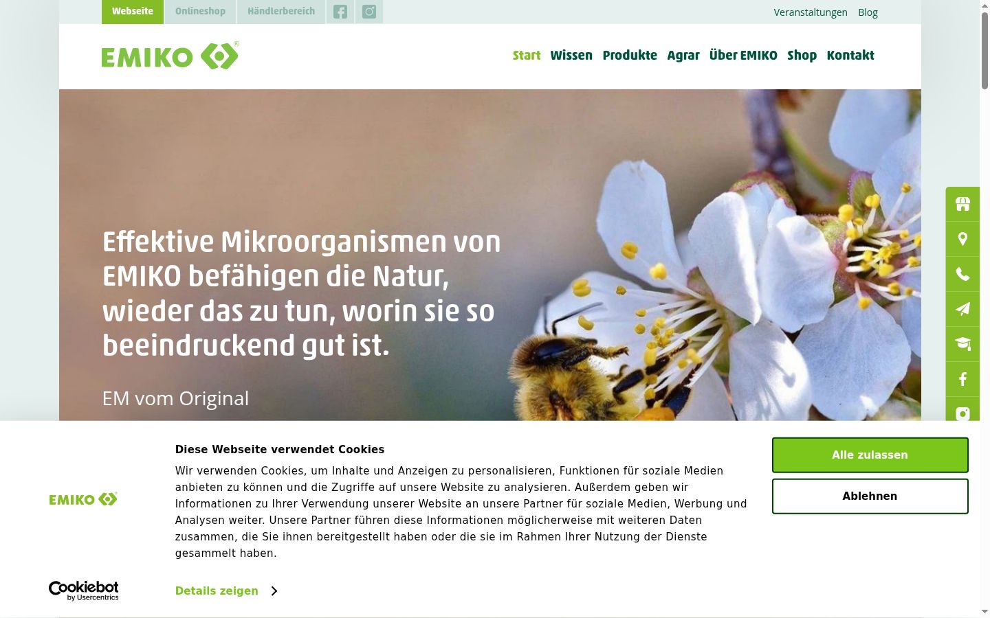 Screenshot of the consent banner shown before any interaction
