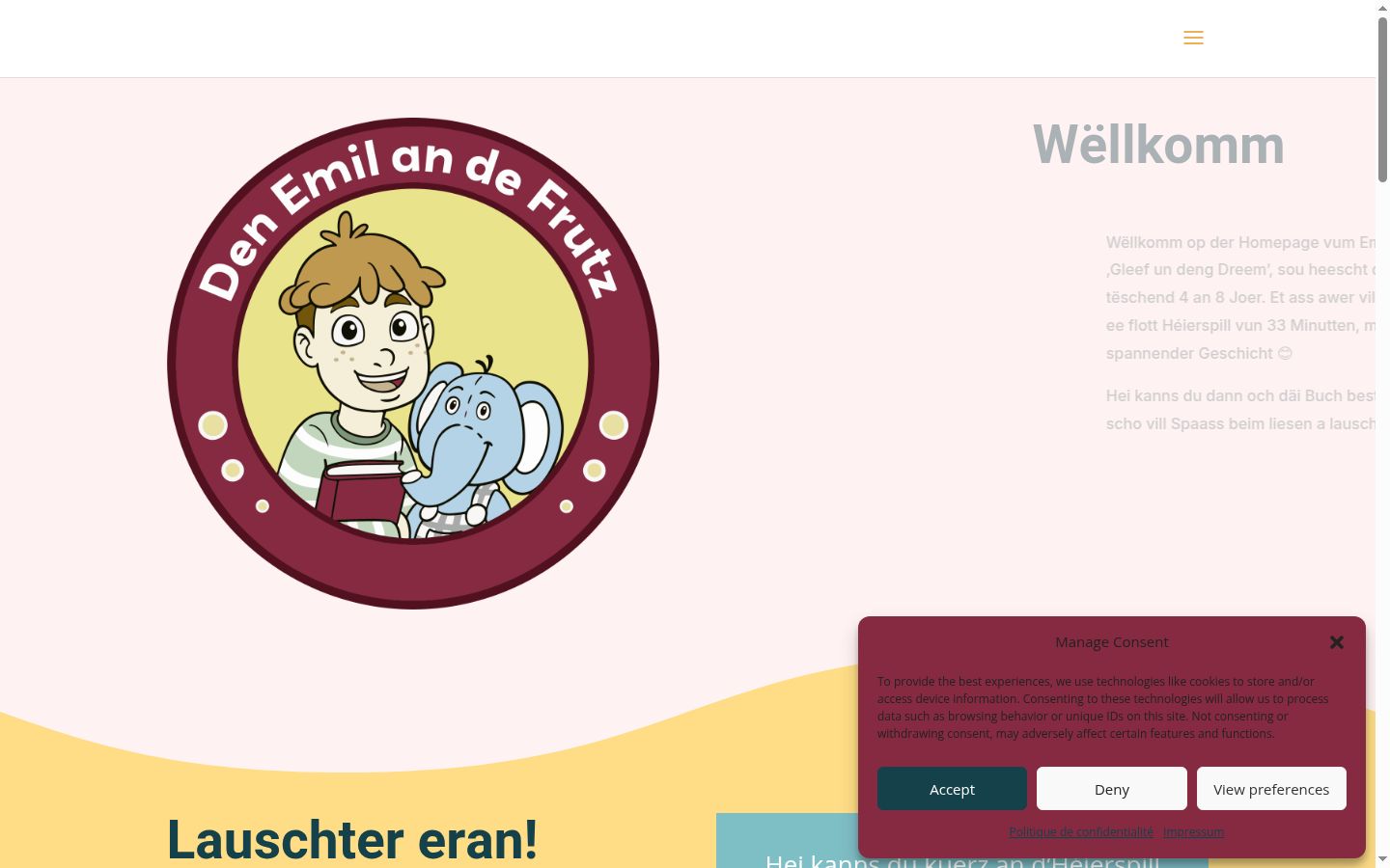 Screenshot of the consent banner shown before any interaction