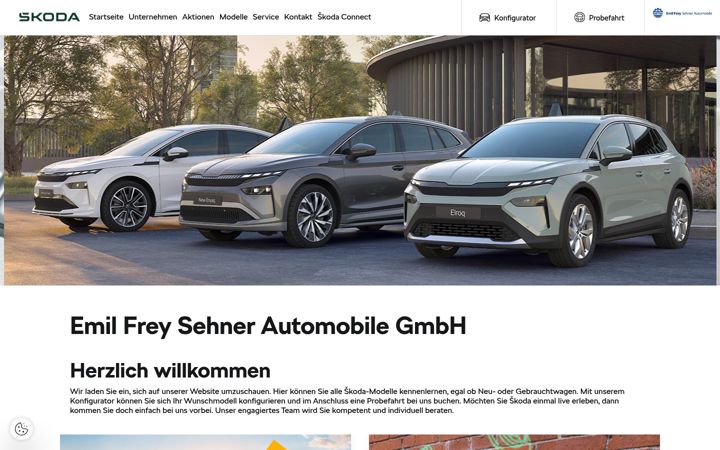 Screenshot of emilfrey-sehner.skoda-auto.de