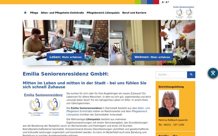 Screenshot of emilia-seniorenresidenz.de