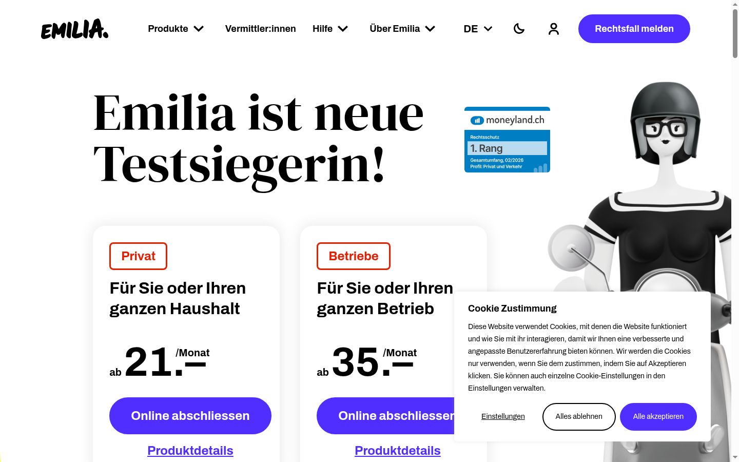Skärmbild av samtyckesbannern som visades före någon interaktion