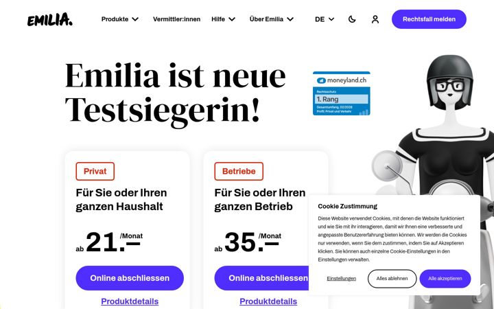 Skärmbild av emilia.ch