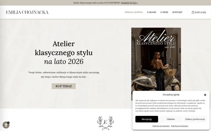 Snímek obrazovky emiliachojnacka.pl
