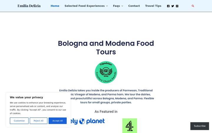 Screenshot of emiliadelizia.com