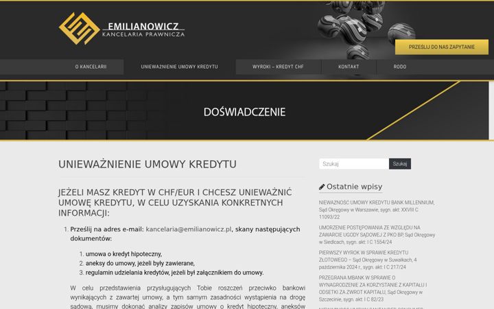 Snímek obrazovky emilianowicz.pl