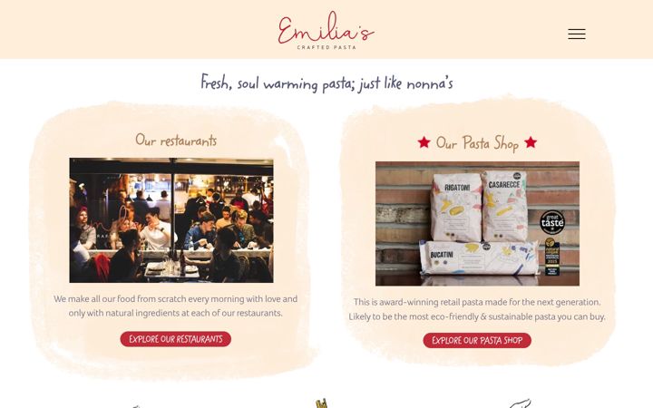 Screenshot of emiliaspasta.com