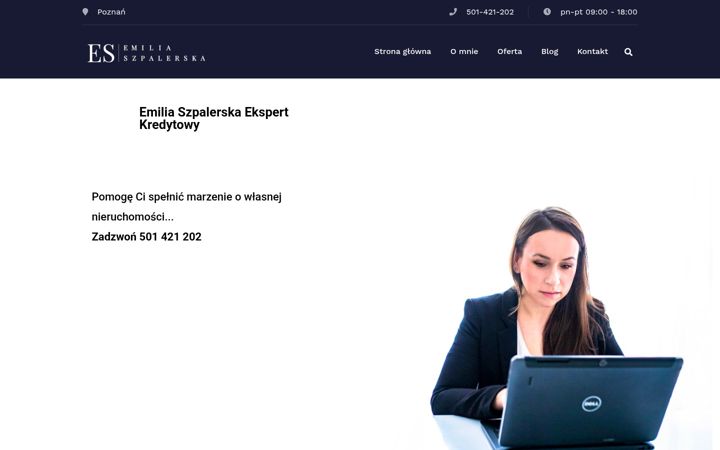 Screenshot of emiliaszpalerska.pl