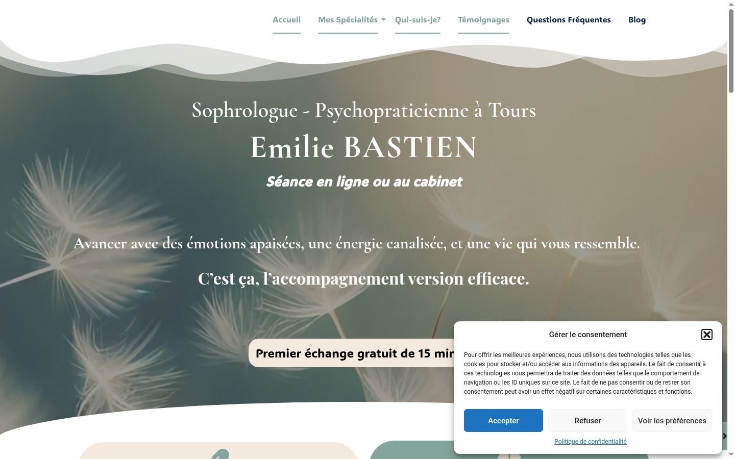 Screenshot del banner di consenso mostrato prima di qualsiasi interazione