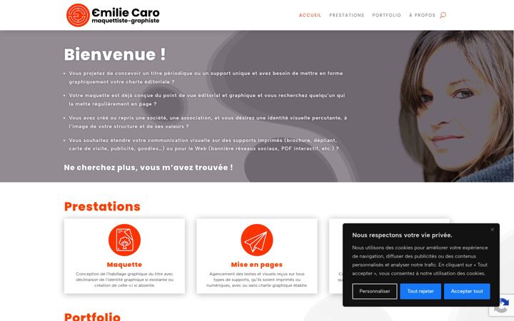 Screenshot of emiliecaro.com