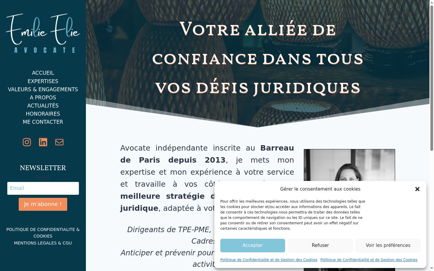 Screenshot of the consent banner shown before any interaction