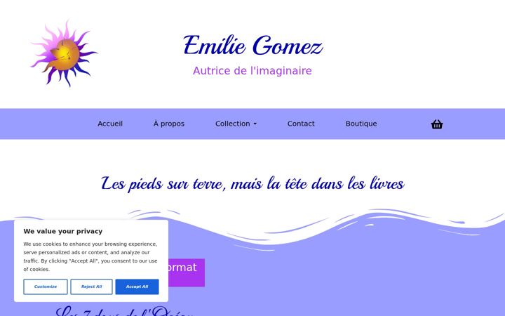 Screenshot of emiliegomez.fr