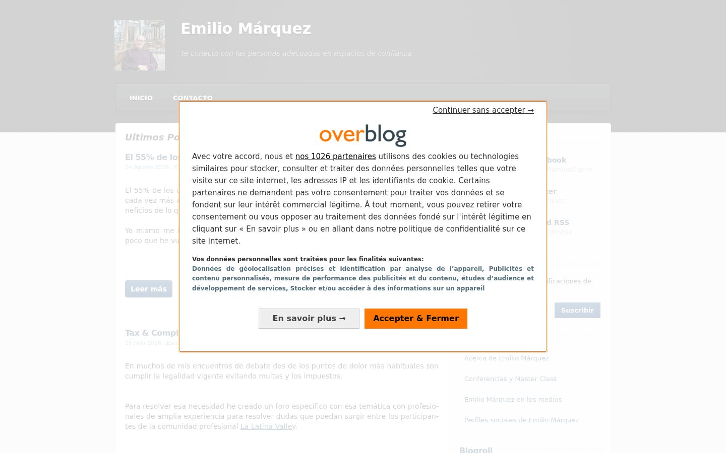 Screenshot of the consent banner shown before any interaction
