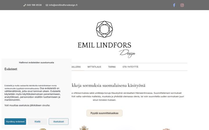 Zrzut ekranu emillindforsdesign.fi