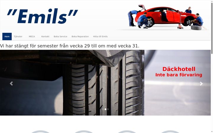 Skjermbilde av emilsbil.se