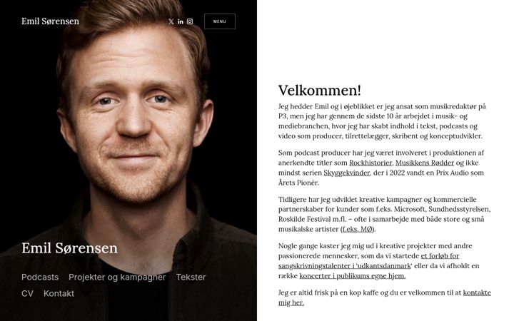 Screenshot of emilsoerensen.com