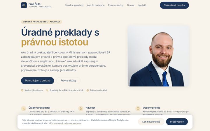 Screenshot of emilsulc.com