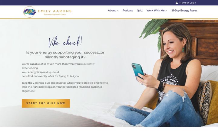 Screenshot of emilyaarons.com
