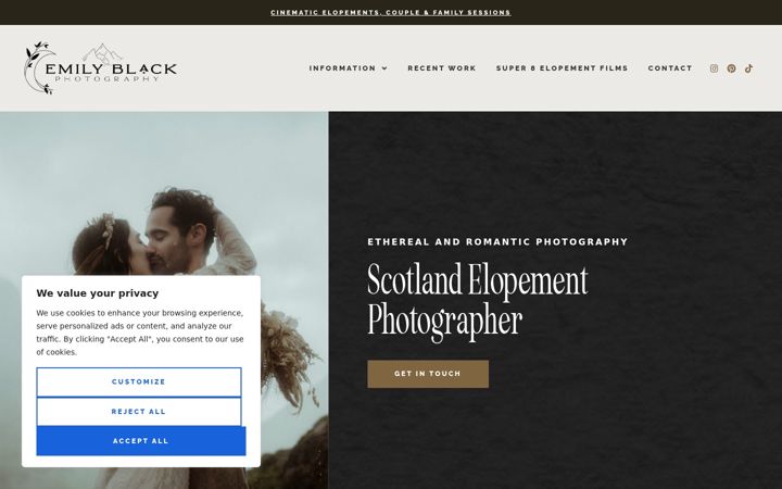 Screenshot von emilyblackphotography.co.uk