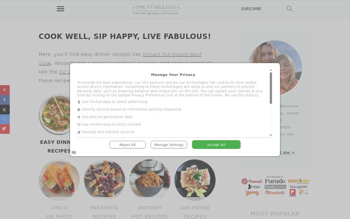 Screenshot of emilyfabulous.com