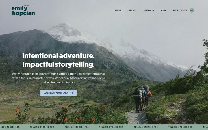 Screenshot of emilyhopcian.com
