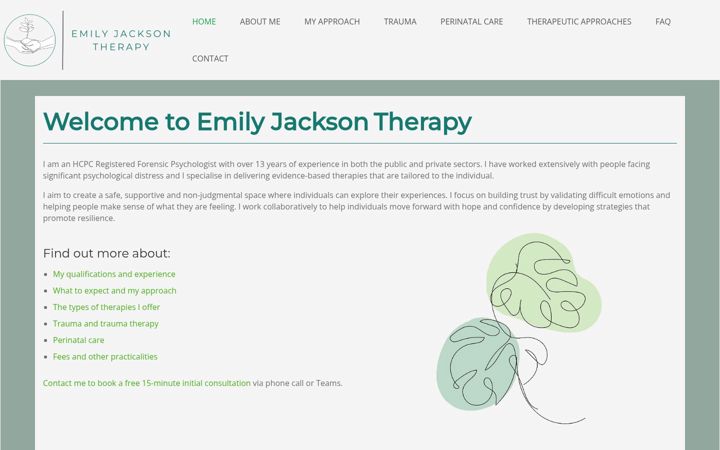 Screenshot of emilyjacksontherapy.co.uk