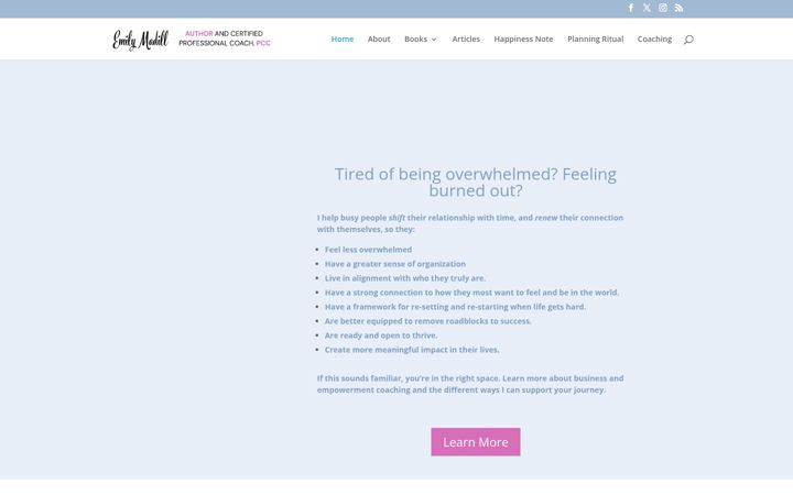 Screenshot of emilymadill.com