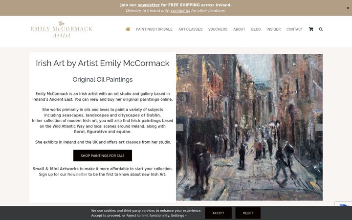 Ekraanipilt saidist emilymccormack-artist.ie