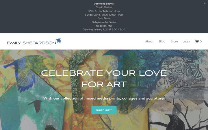 Screenshot of emilyshepardson.com