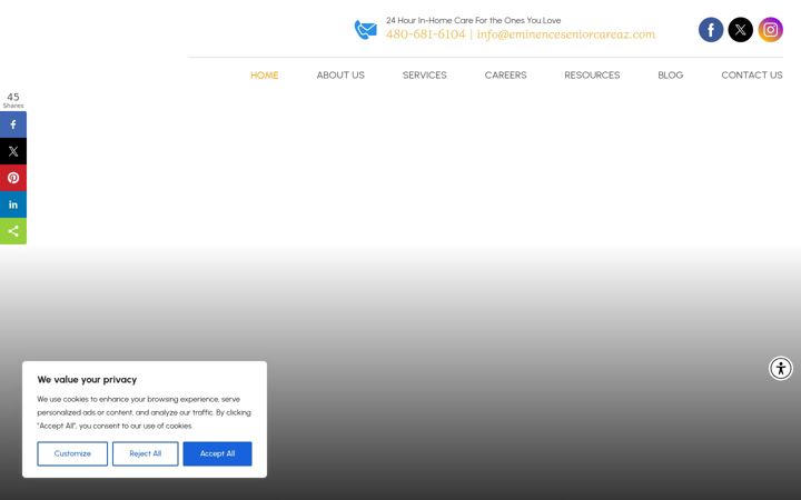 Screenshot of eminenceseniorcare.com