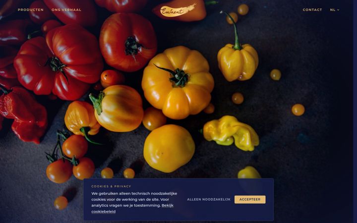 Snímek obrazovky eminentfood.nl