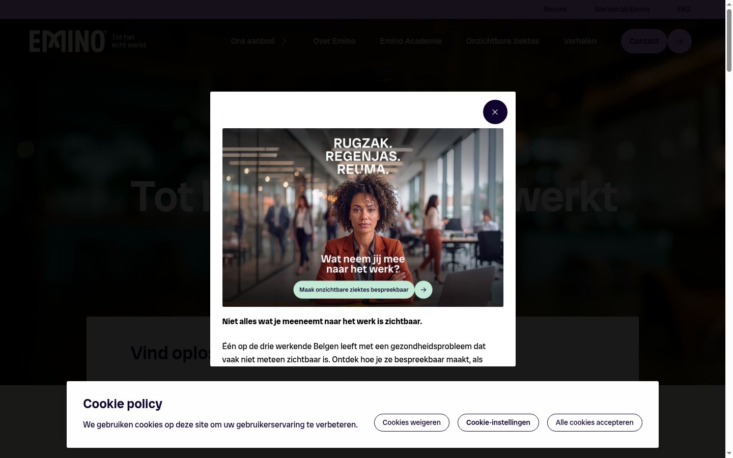 Screenshot of the consent banner shown before any interaction