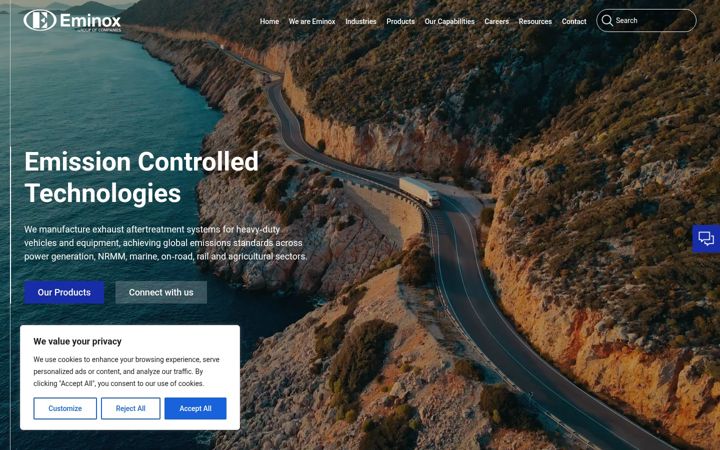 Screenshot of eminox.com