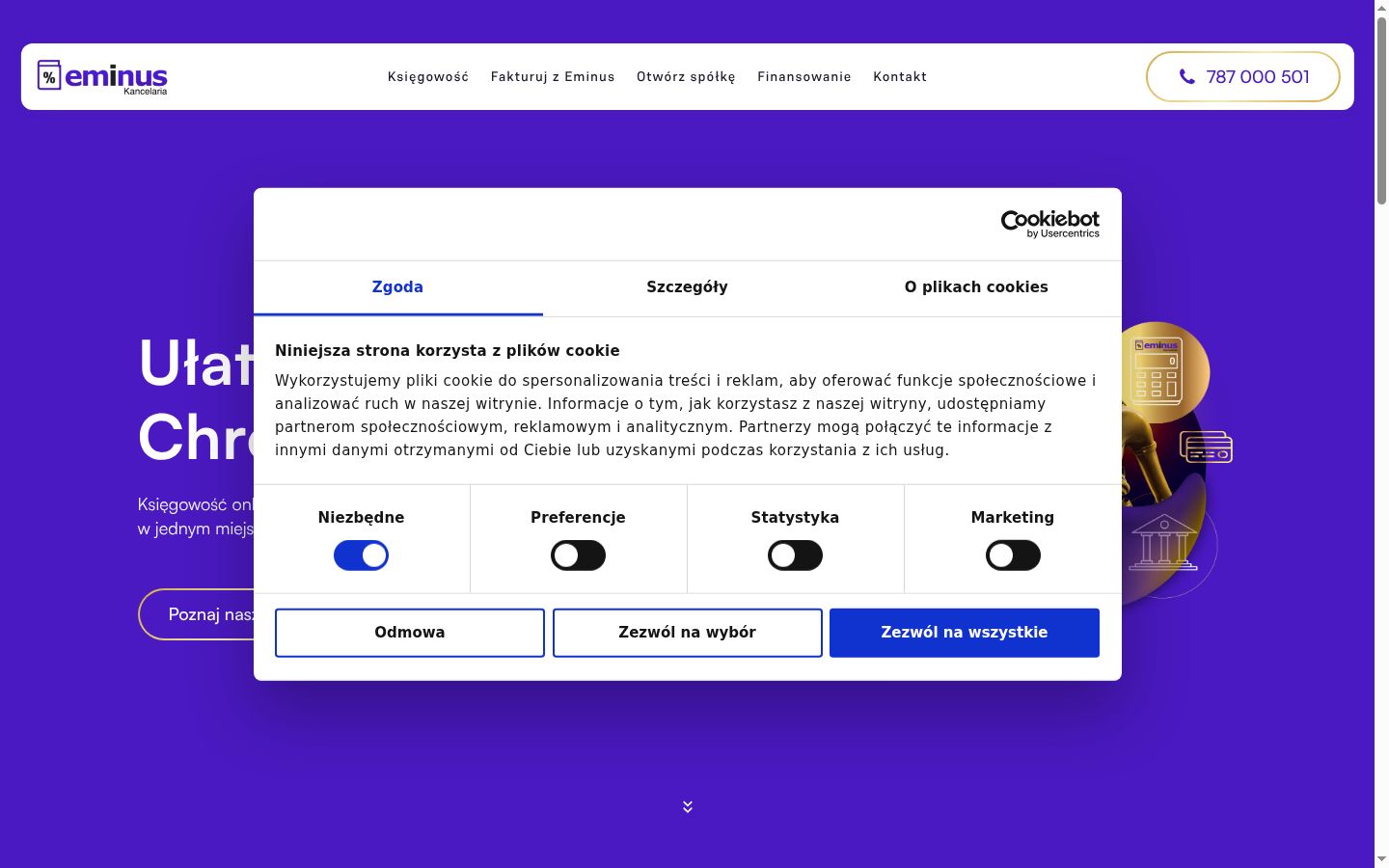 Screenshot del banner di consenso mostrato prima di qualsiasi interazione